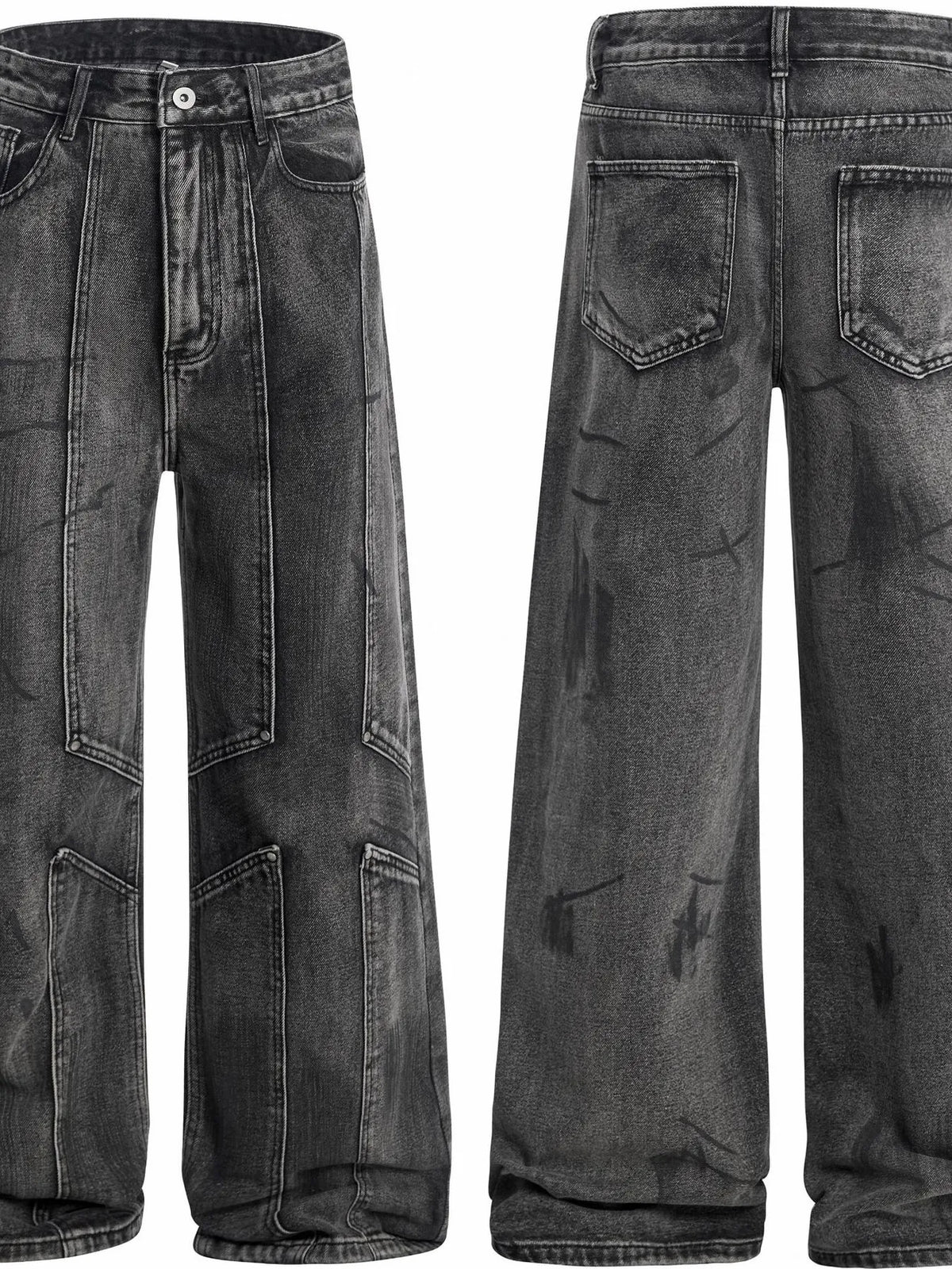 Men's Wide-Leg Jeans - URBANPICK FASHION