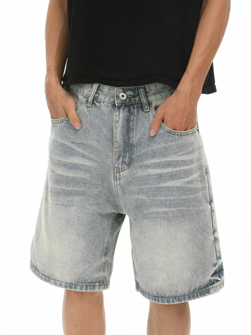 Men's Wash Relaxed Fit Denim Shorts - URBANPICK FASHION