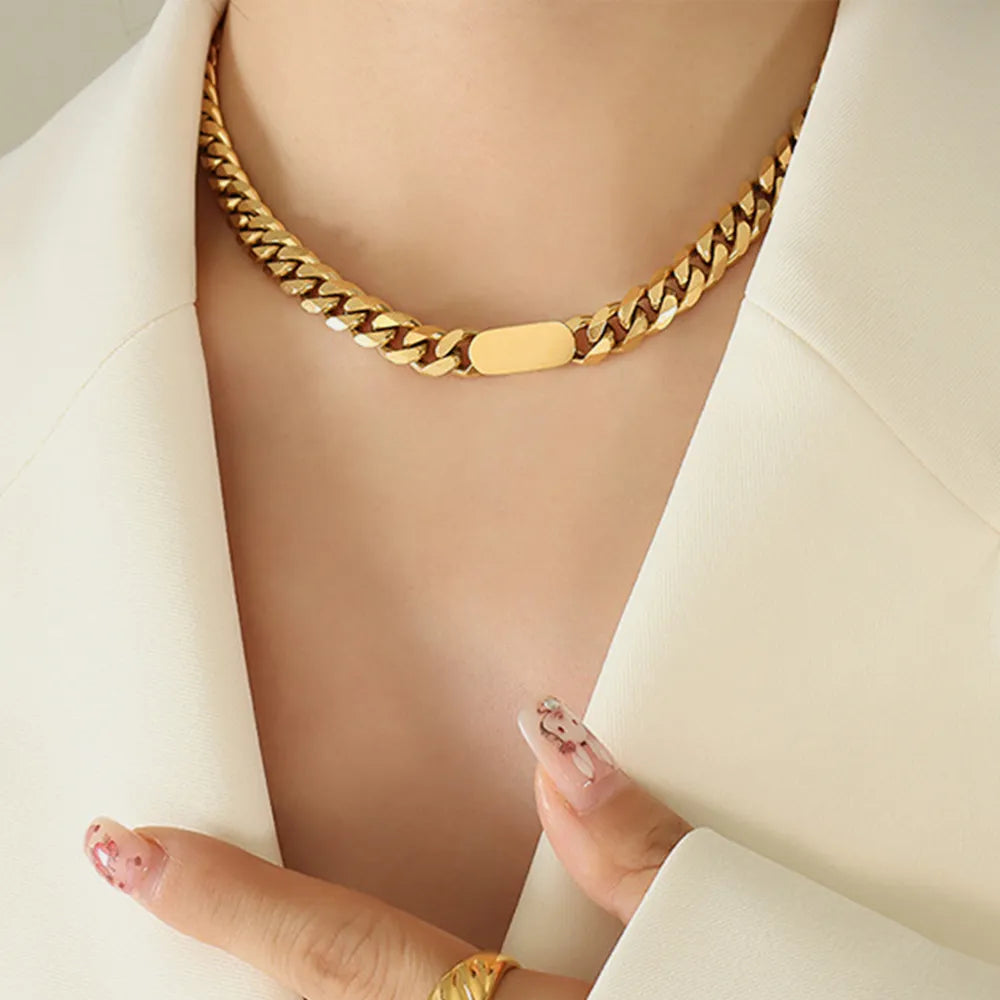 18K Gold-Plated Chain Necklace - URBANPICK FASHION
