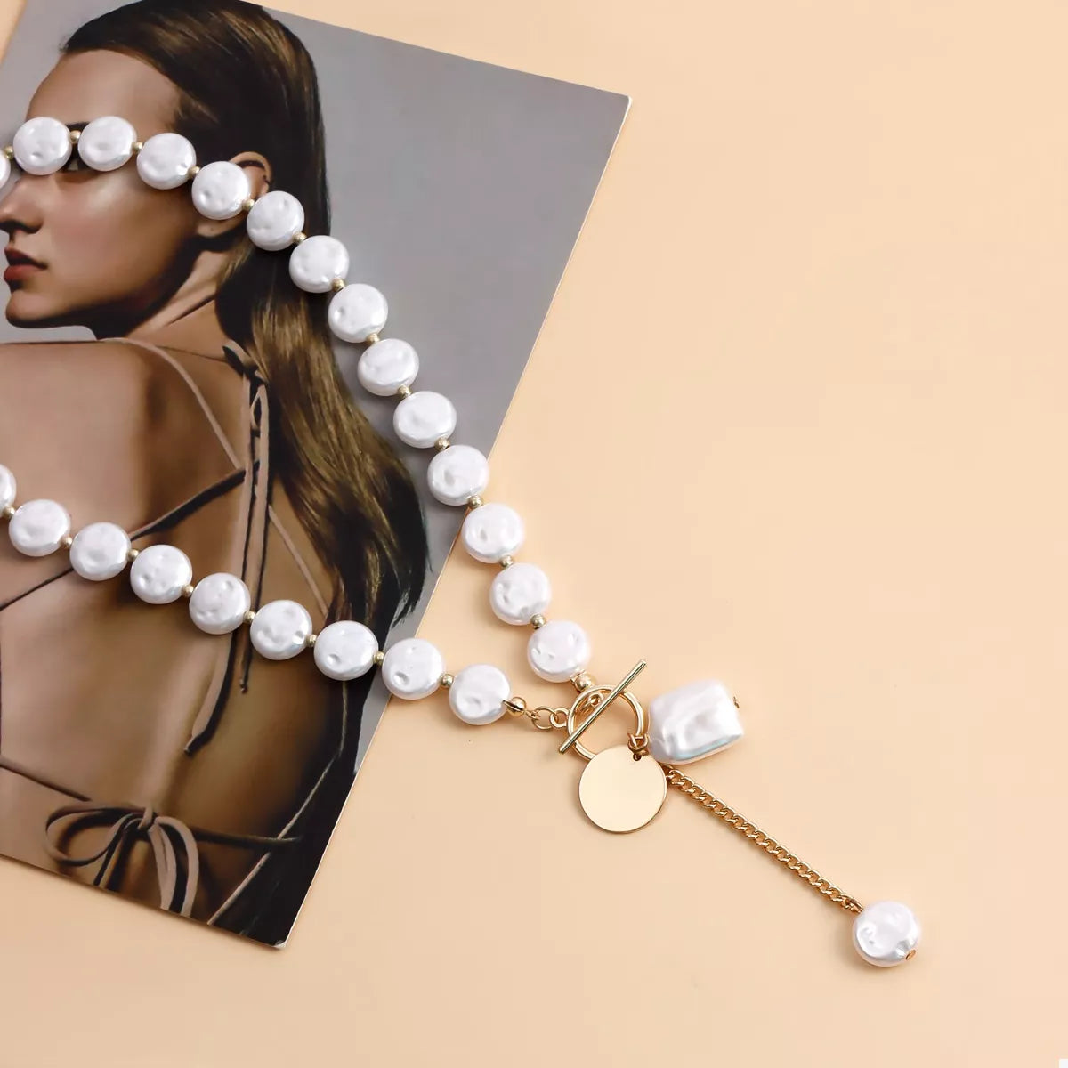 18K Gold-Plated Pearl Drop Necklace - URBANPICK FASHION