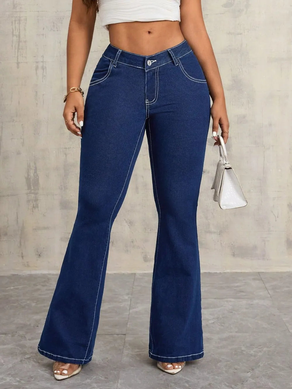 Flare Jeans with Pockets - URBANPICK FASHION