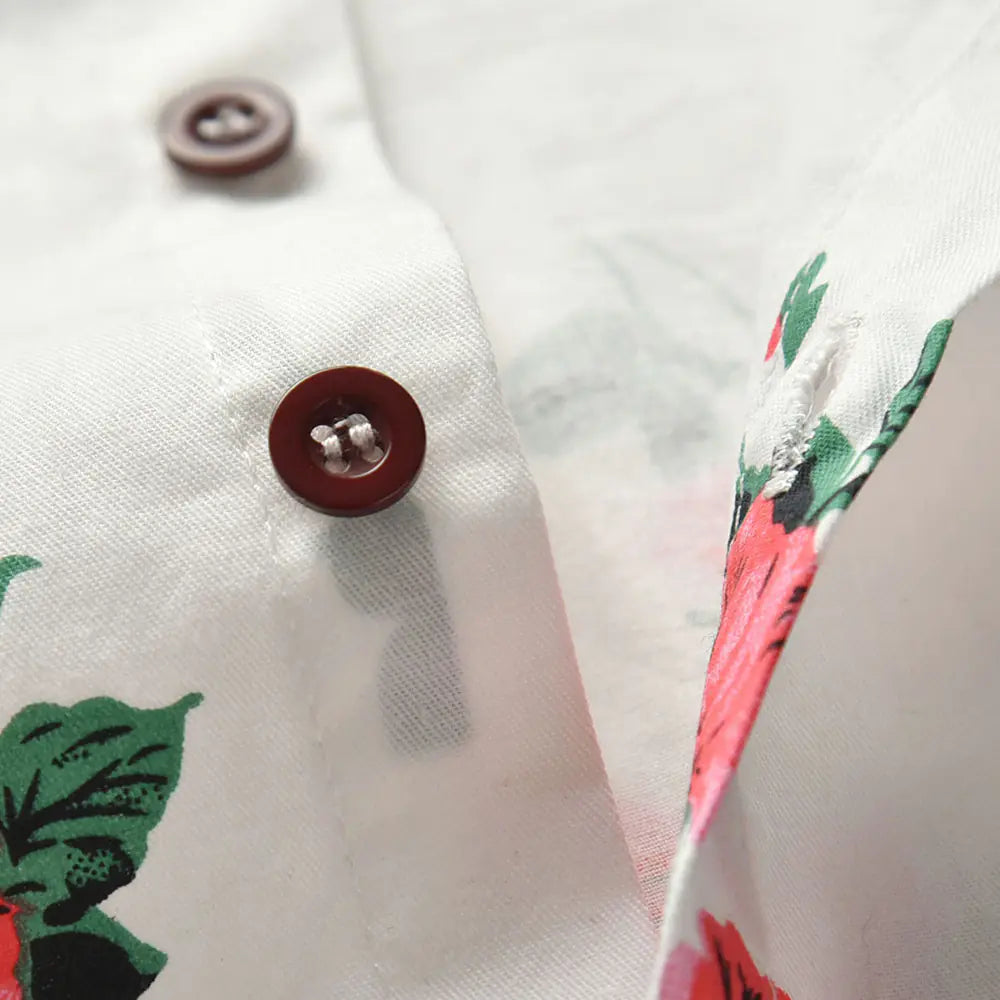 Floral Print Long Sleeve Shirt and Overalls Set - URBANPICK FASHION