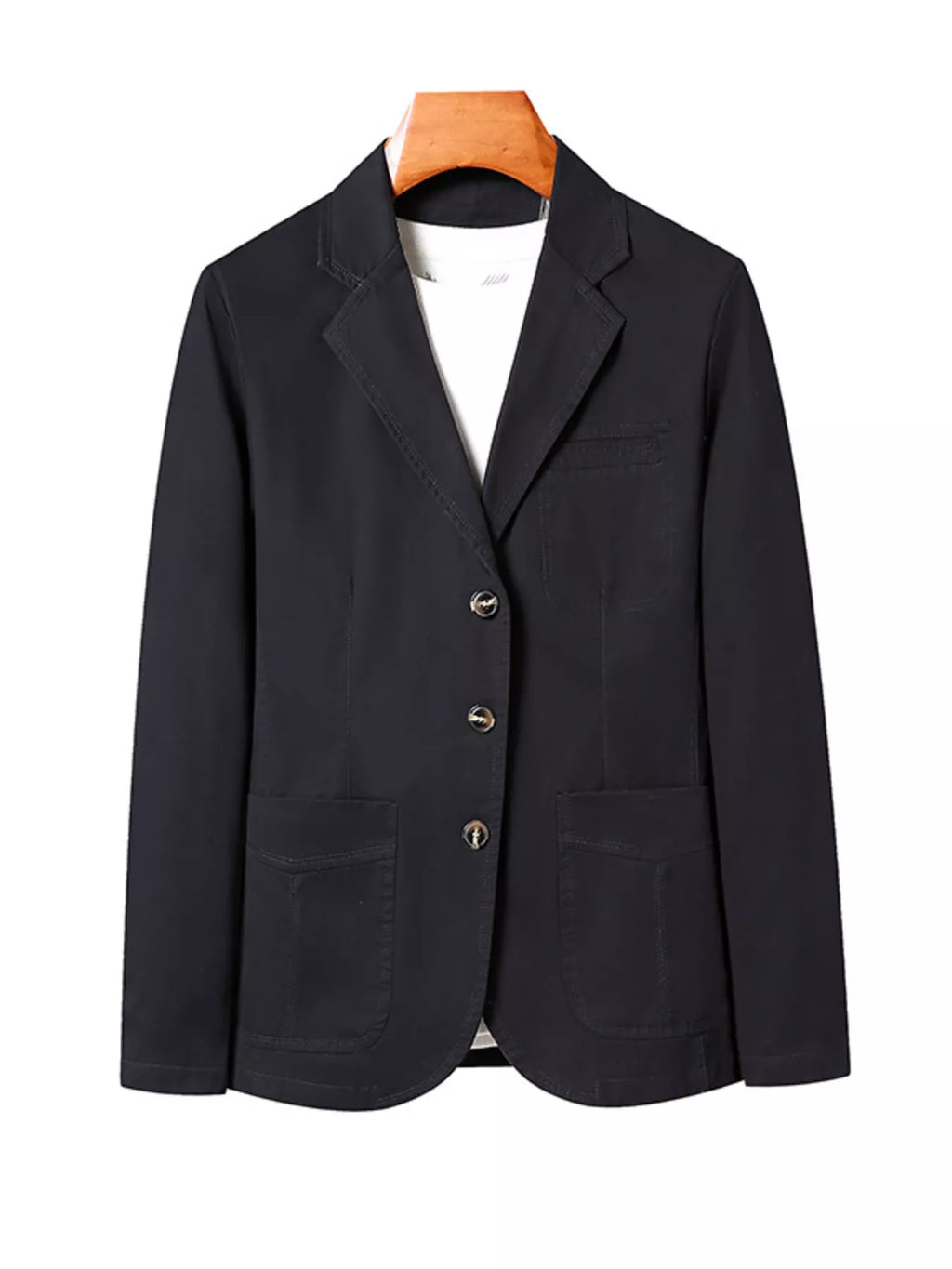 Men's Plus Size Lapel Collar Long Sleeve Blazer - URBANPICK FASHION