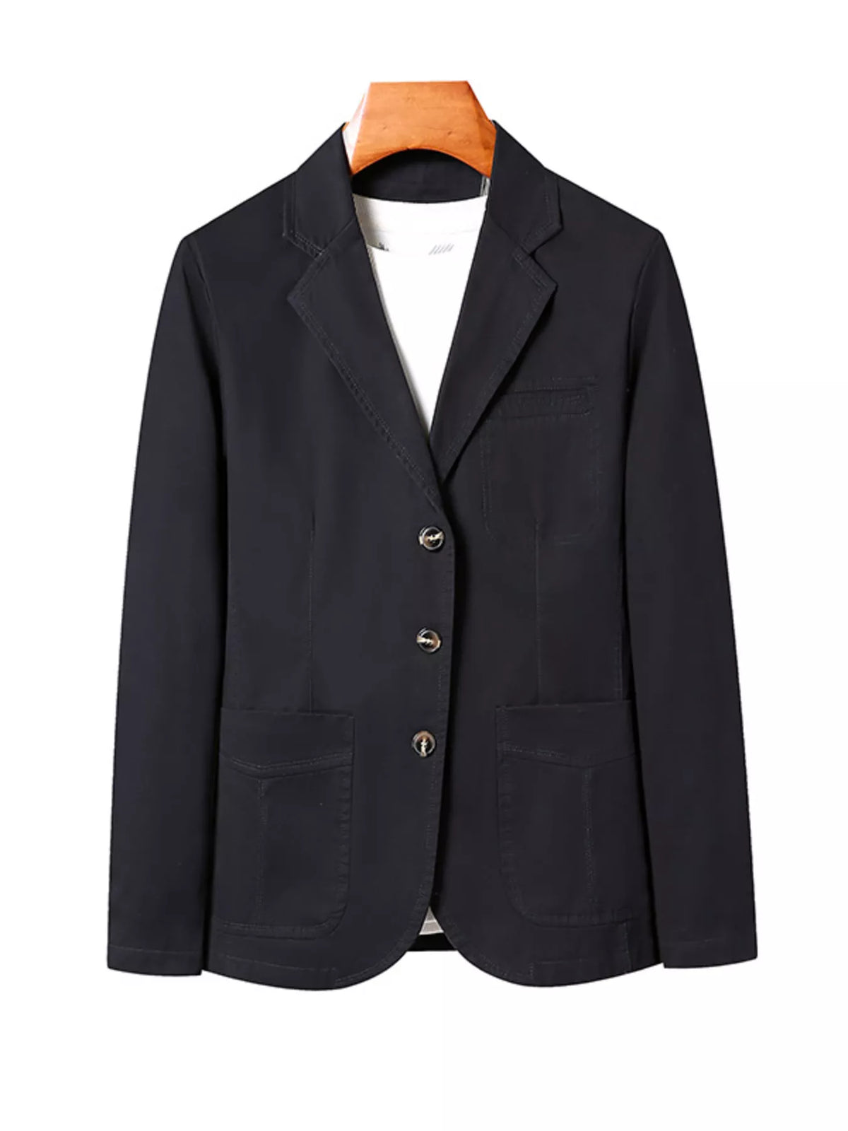 Men's Plus Size Lapel Collar Long Sleeve Blazer - URBANPICK FASHION