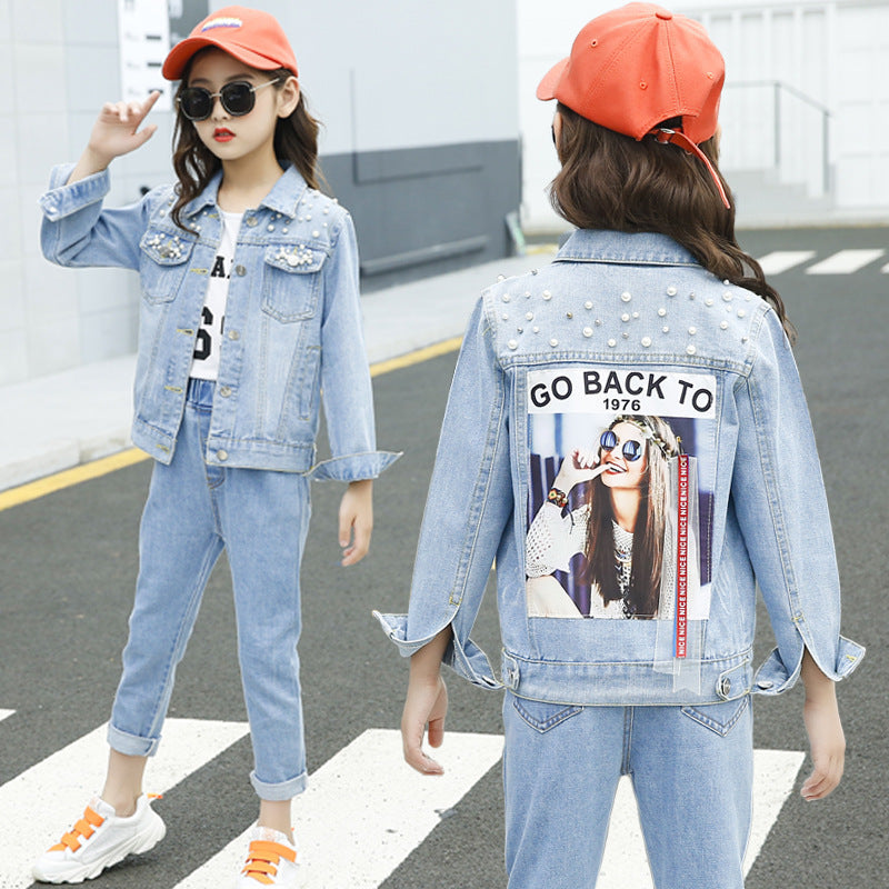 Girls Embroidered Denim Jacket