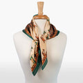 Empire - Stylized Equestrian Pattern Multi-Color w/ Emerald Border Scarf - URBANPICK FASHION