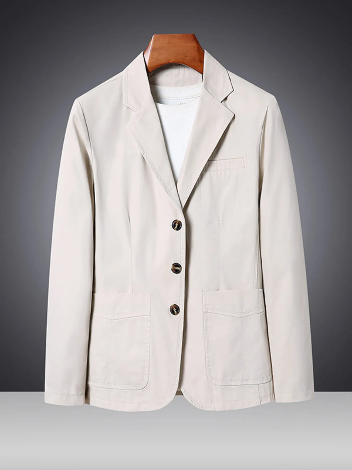 Men's Plus Size Lapel Collar Long Sleeve Blazer - URBANPICK FASHION