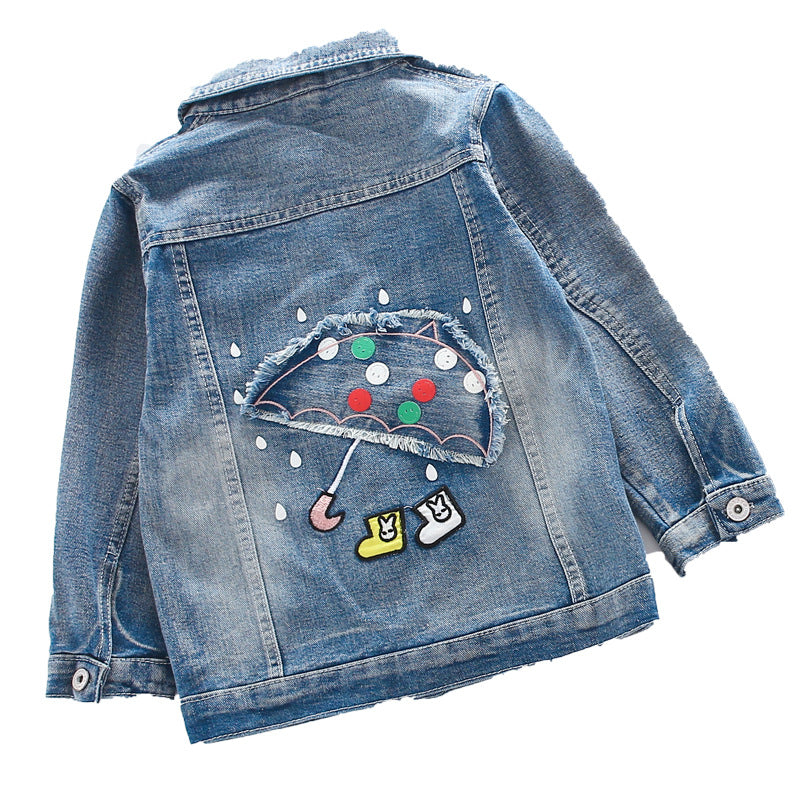 Girls Embroidered Denim Jacket