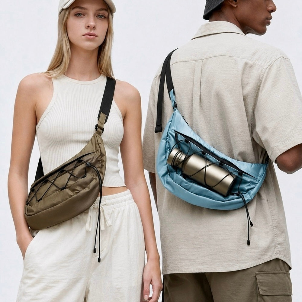 Airy Nylon Crescent Sling Bag - URBANPICK FASHION
