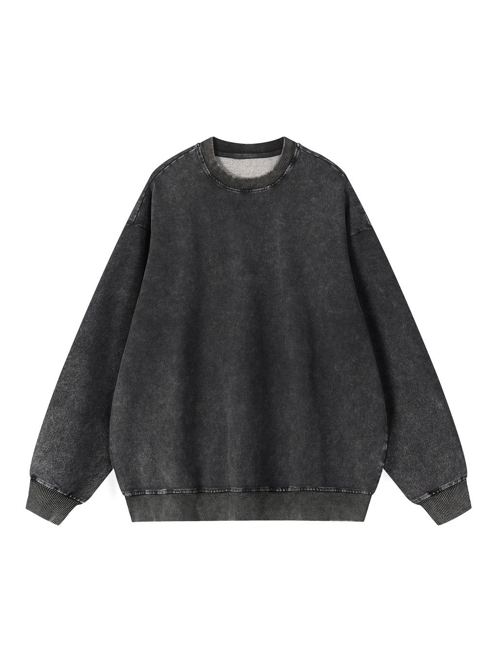Acid Wash Oversized Crewneck Sweatshirt - Front View 2