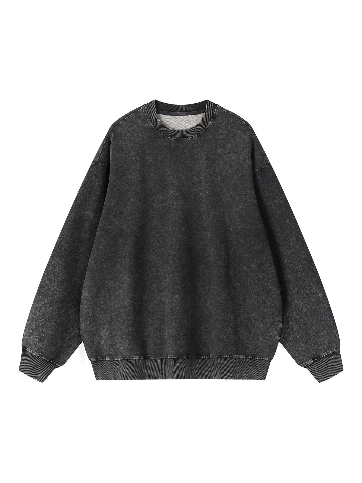 Acid Wash Oversized Crewneck Sweatshirt - Front View 2