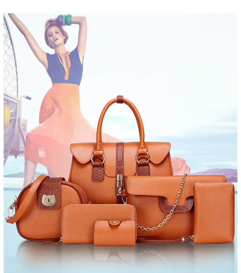 Trendy European Style Snake Print Shoulder Bag Set - URBANPICK FASHION