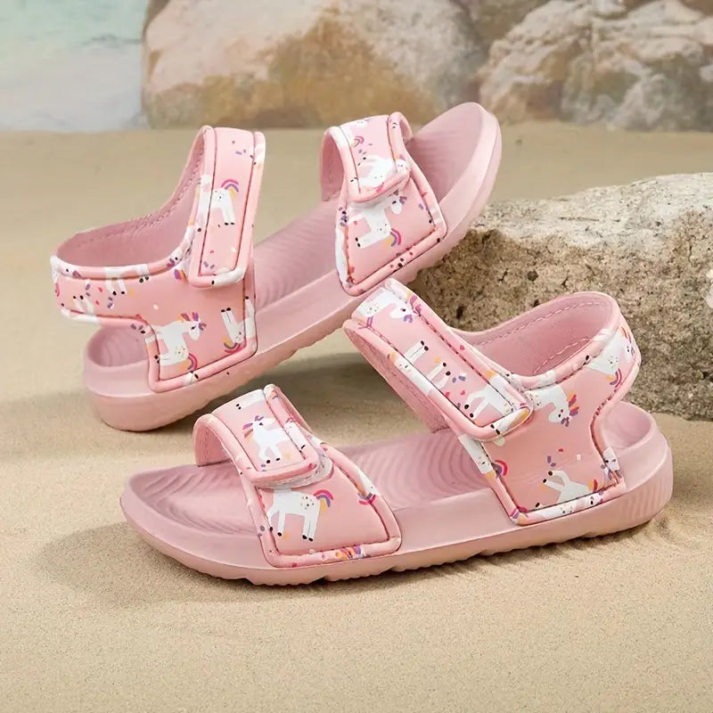 Trendy Girls Cartoon Print Non-Slip Summer Sandals - URBANPICK FASHION