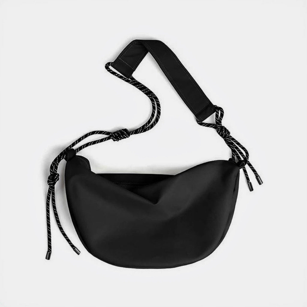 Casually Knotted Nylon Crescent Sling Bag - URBANPICK FASHION
