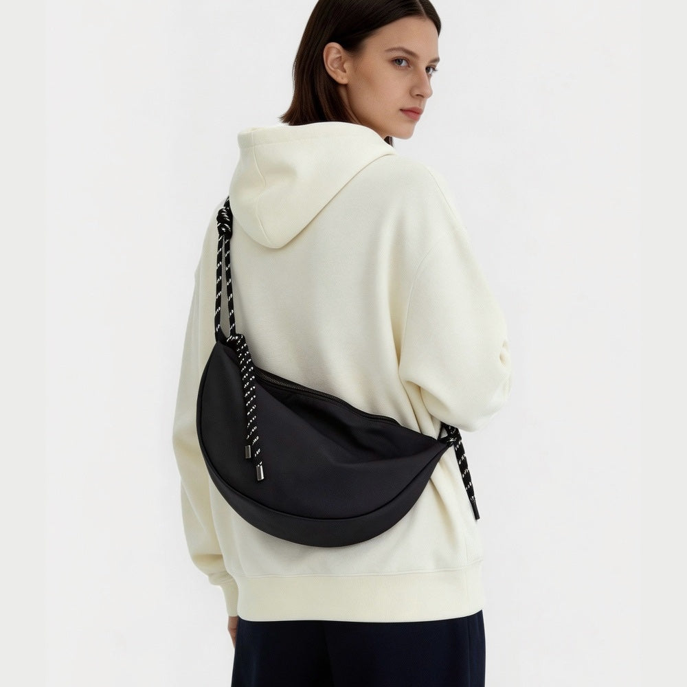 Casually Knotted Nylon Crescent Sling Bag - URBANPICK FASHION