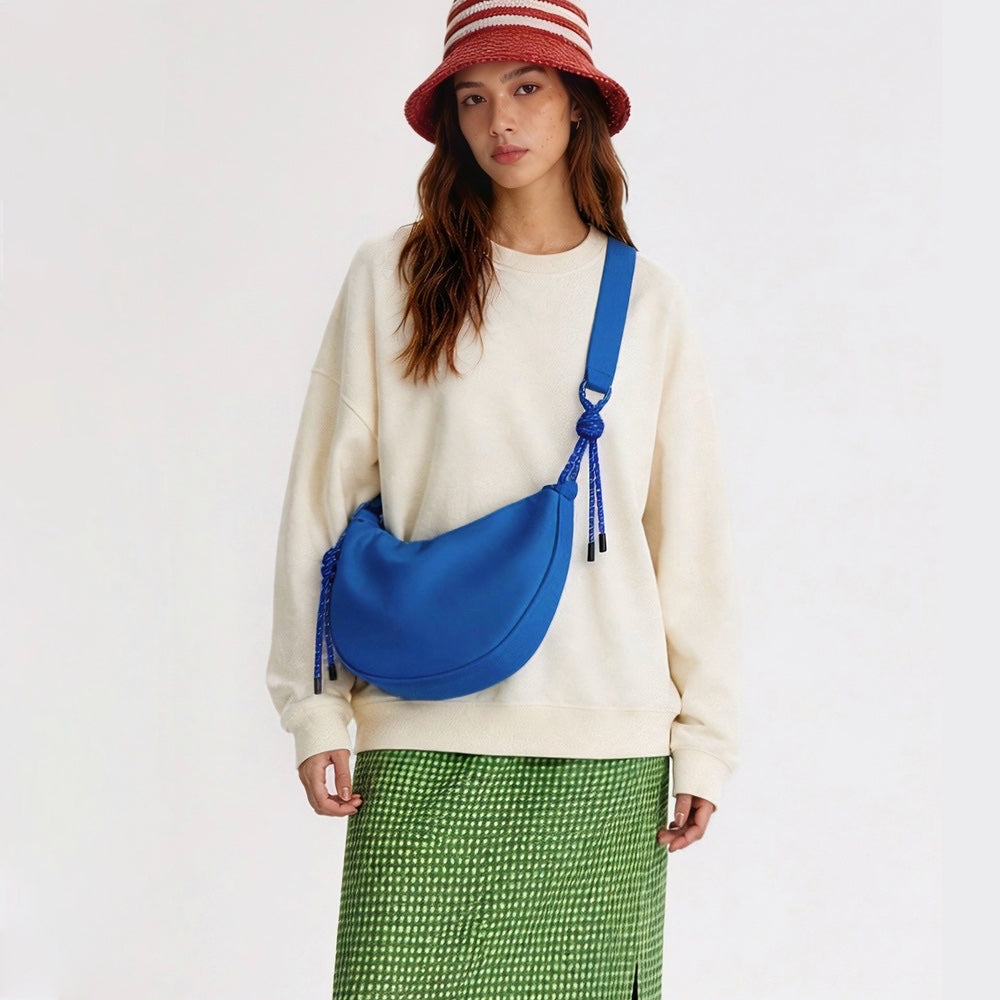 Casually Knotted Nylon Crescent Sling Bag - URBANPICK FASHION