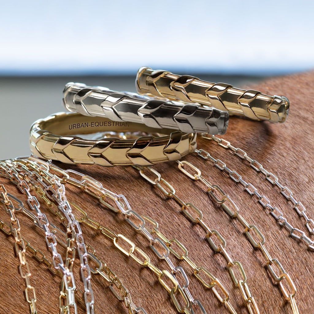 Lexington - Equestrian Laced Rein Wrist Cuff in Gold or Silver - URBANPICK FASHION