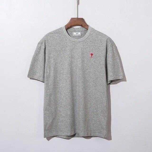 Modern Summer New Hearts A Love Embroidered Simple Design Masculine Fashion Short Sleeve T-Shirt Men's T-Shirt  Men's Short Sleeve Tees Cotton T-Shirts for Men - URBANPICK FASHION
