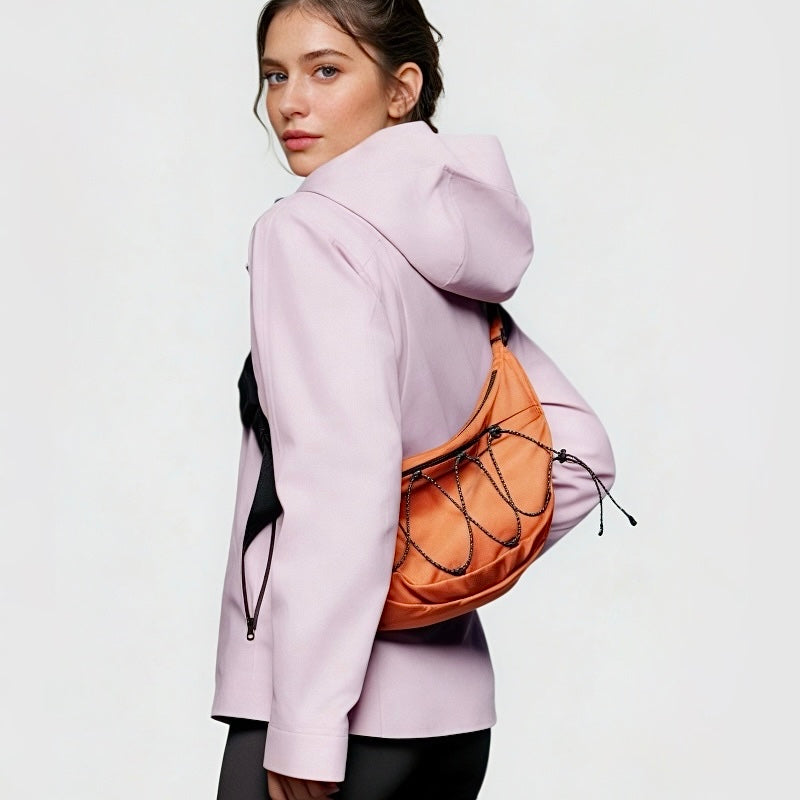 Airy Nylon Crescent Sling Bag - URBANPICK FASHION