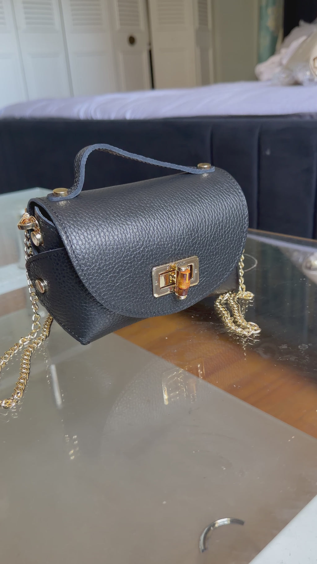 Chic Mini Top-Handle – Italian Handmade Leather Crossbody MADE IN ITALIA 🇮🇹