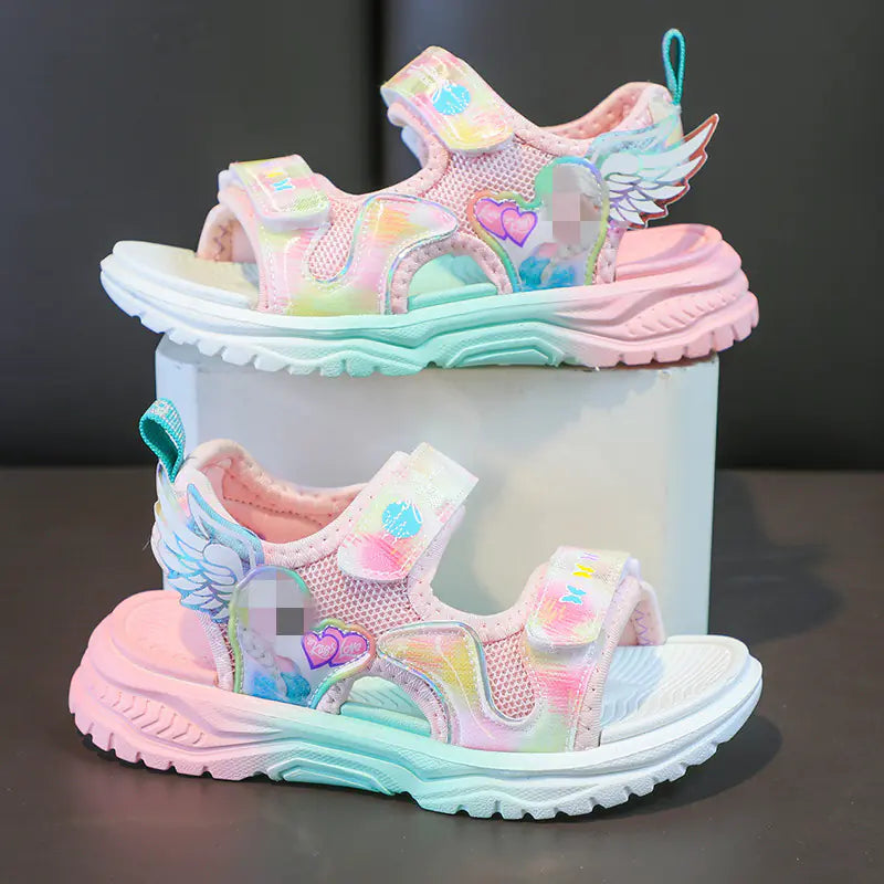 Summer New Girls' Sandals with Cartoon Wings - URBANPICK FASHION