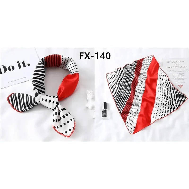 Versatile Square Silk Scarf For Women Fashionable Printed Small Neck Scarfs Office Lady Hair Band Foulard Hand For Female Bandana Shawl - URBANPICK FASHION
