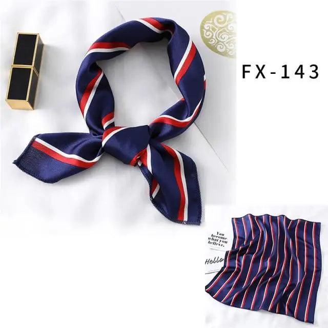 Versatile Square Silk Scarf For Women Fashionable Printed Small Neck Scarfs Office Lady Hair Band Foulard Hand For Female Bandana Shawl - URBANPICK FASHION