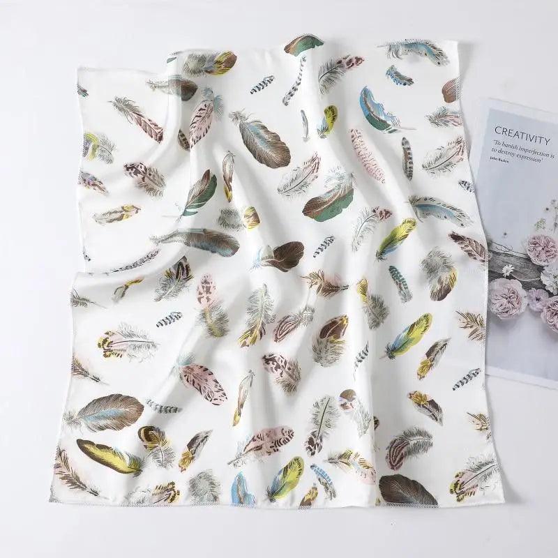 Versatile Square Silk Scarf For Women Fashionable Printed Small Neck Scarfs Office Lady Hair Band Foulard Hand For Female Bandana Shawl - URBANPICK FASHION