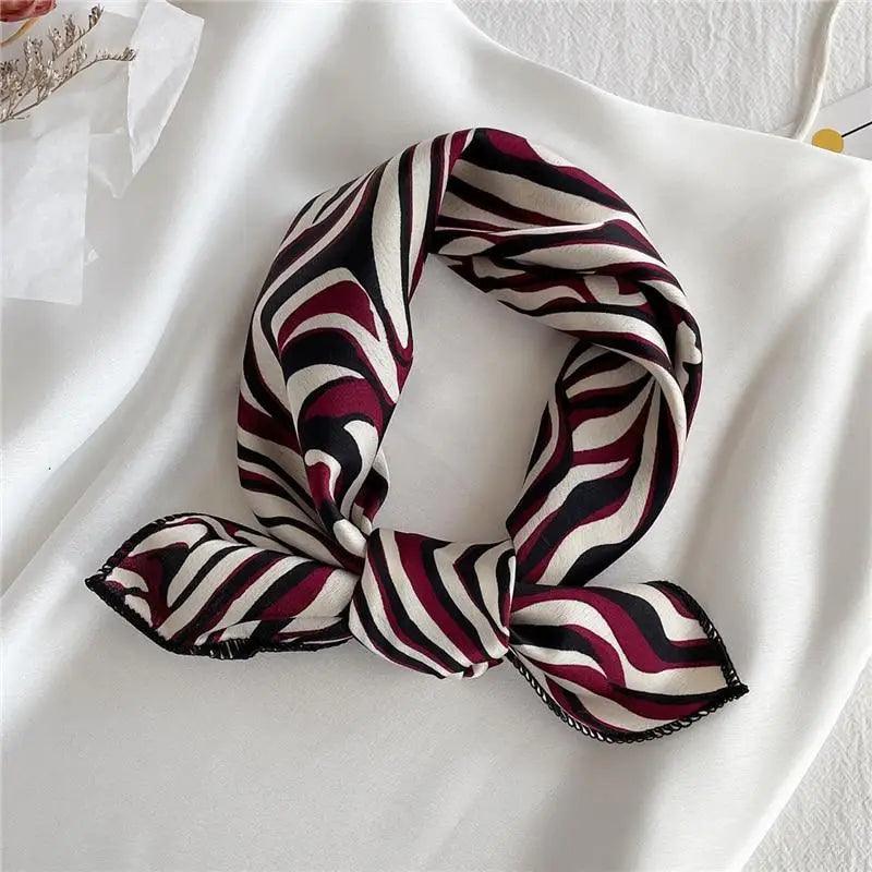 Versatile Square Silk Scarf For Women Fashionable Printed Small Neck Scarfs Office Lady Hair Band Foulard Hand For Female Bandana Shawl - URBANPICK FASHION
