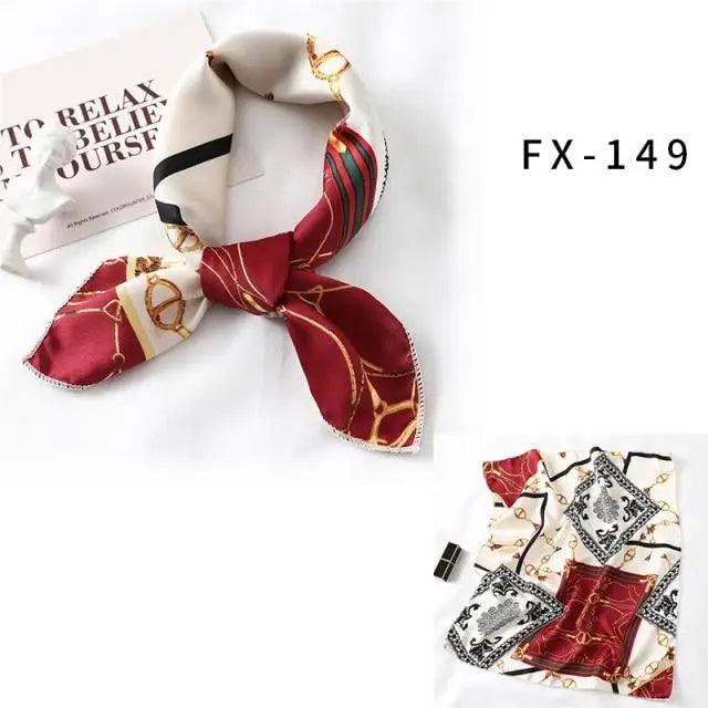 Versatile Square Silk Scarf For Women Fashionable Printed Small Neck Scarfs Office Lady Hair Band Foulard Hand For Female Bandana Shawl - URBANPICK FASHION