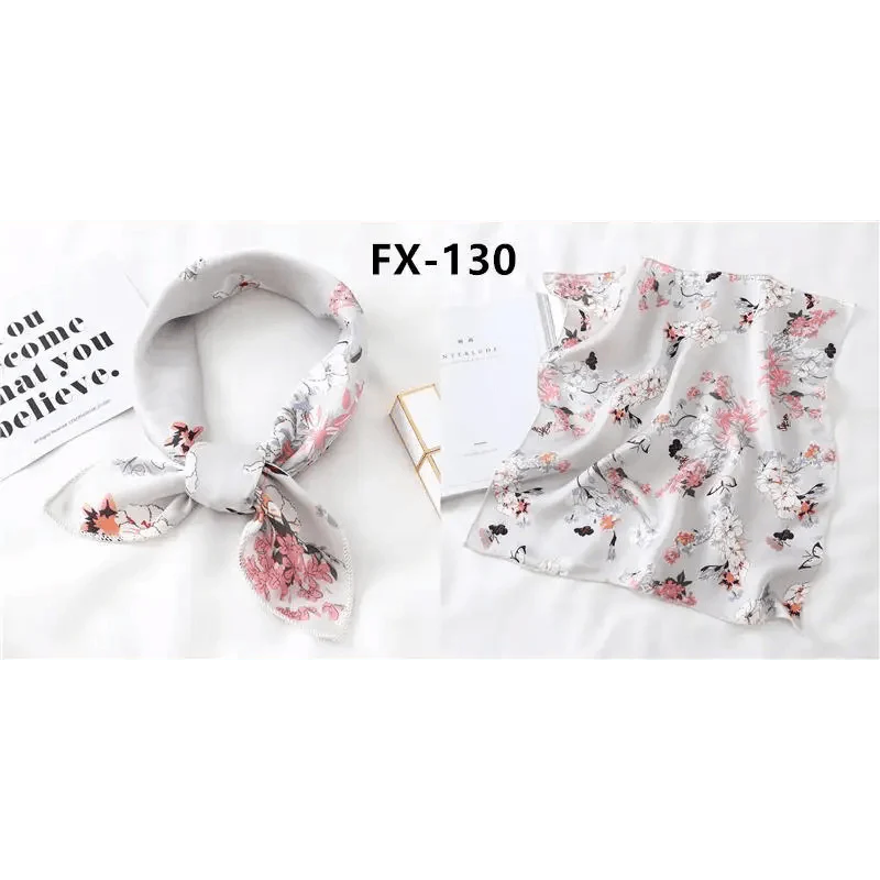 Versatile Square Silk Scarf For Women Fashionable Printed Small Neck Scarfs Office Lady Hair Band Foulard Hand For Female Bandana Shawl - URBANPICK FASHION