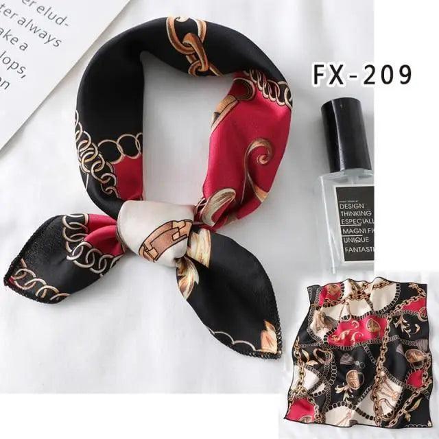 Versatile Square Silk Scarf For Women Fashionable Printed Small Neck Scarfs Office Lady Hair Band Foulard Hand For Female Bandana Shawl - URBANPICK FASHION