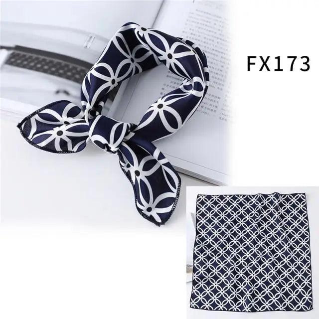 Versatile Square Silk Scarf For Women Fashionable Printed Small Neck Scarfs Office Lady Hair Band Foulard Hand For Female Bandana Shawl - URBANPICK FASHION