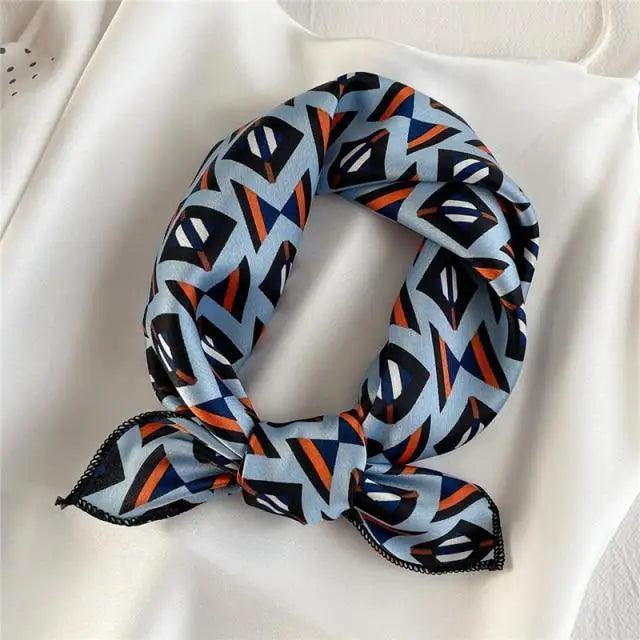 Versatile Square Silk Scarf For Women Fashionable Printed Small Neck Scarfs Office Lady Hair Band Foulard Hand For Female Bandana Shawl - URBANPICK FASHION