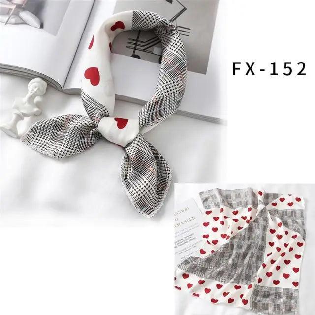 Versatile Square Silk Scarf For Women Fashionable Printed Small Neck Scarfs Office Lady Hair Band Foulard Hand For Female Bandana Shawl - URBANPICK FASHION