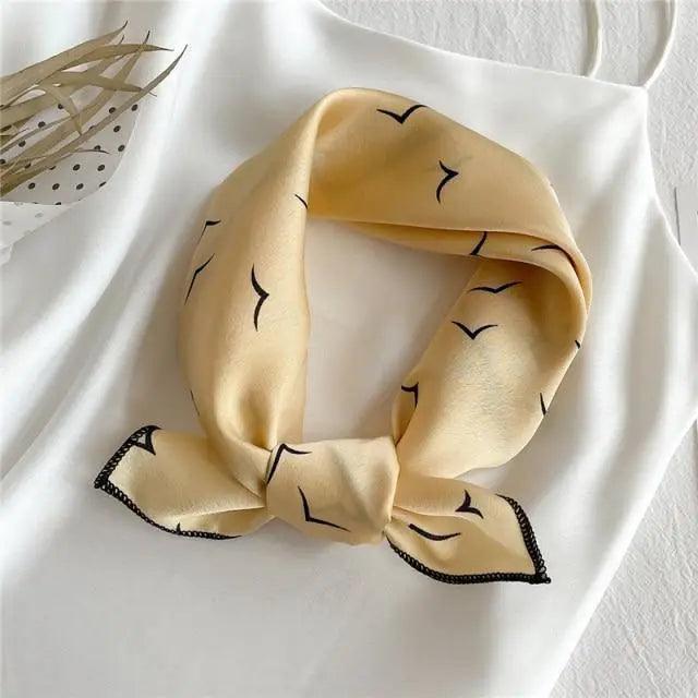 Versatile Square Silk Scarf For Women Fashionable Printed Small Neck Scarfs Office Lady Hair Band Foulard Hand For Female Bandana Shawl - URBANPICK FASHION