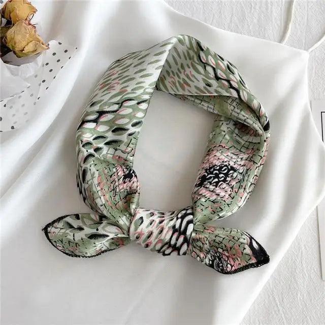 Versatile Square Silk Scarf For Women Fashionable Printed Small Neck Scarfs Office Lady Hair Band Foulard Hand For Female Bandana Shawl - URBANPICK FASHION