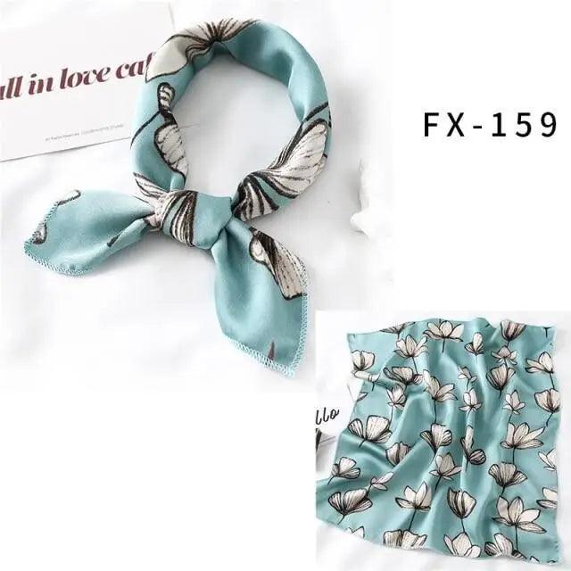 Versatile Square Silk Scarf For Women Fashionable Printed Small Neck Scarfs Office Lady Hair Band Foulard Hand For Female Bandana Shawl