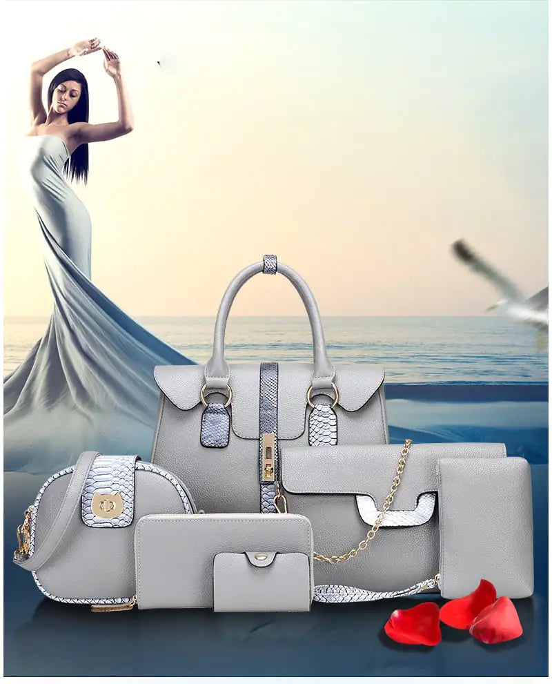 Trendy European Style Snake Print Shoulder Bag Set - URBANPICK FASHION